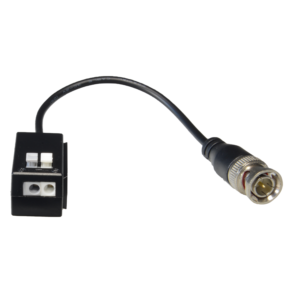 Trasmettitore passivo per doppino intrecciato SAFIRE - Ottimizzato per HDTVI, HDCVI e AHD - 1 canale video, PoC - Passivo, connettore da 2 pin - Distanza massima: 450 m (TVI / 720p) - 2 unità