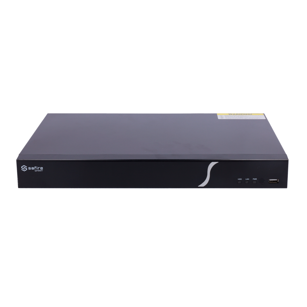 Safire Smart - NVR video recorder for A1 range IP cameras - 32CH video / H.265+ compression - Resolution up to 8Mpx / Bandwidth 192Mbps - 4K HDMI and VGA output / 2HDDs - Facial recognition / Smart search