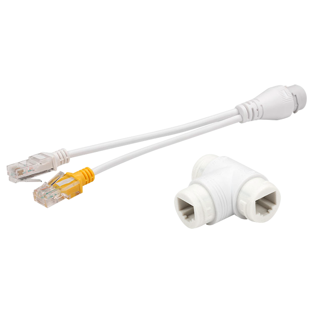 Accoppiatore e splitter Poe RJ45 - Per telecamere IP - Colore bianco