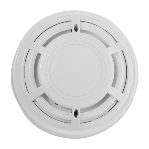 Rilevatore convenzionale antincendio a temperatura fissa - Certificato EN54 parte 5 - Allarme a doppio LED per la visualizzazione da qualsiasi luogo - Realizzato in materiale ABS resistente al calore - Non include base - Base intercambiabile con tutta la