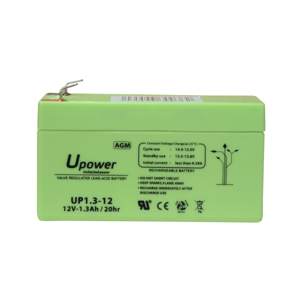 Upower - Batteria ricaricabile - Tecnologia piombo-acido AGM - Voltaggio 12 V - Capacità 1.3 Ah - 58 x 97 x 43 mm / 570 g - Per backup o uso diretto