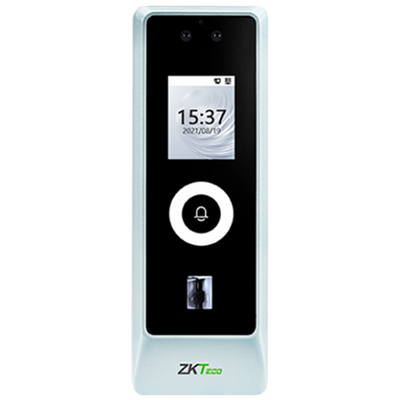 Controllo accessi - Riconoscimento facciale, impronta digitale e scheda EM/MF - 10.000 impronte | 500.000 registri - Schermo 2" TFT | TCP/IP, RS485, Wiegand e relè - Adatto per uso esterno IP66 | Antivandalo IK07 - Software ZKBioAccess / ZKBio CVSecurity