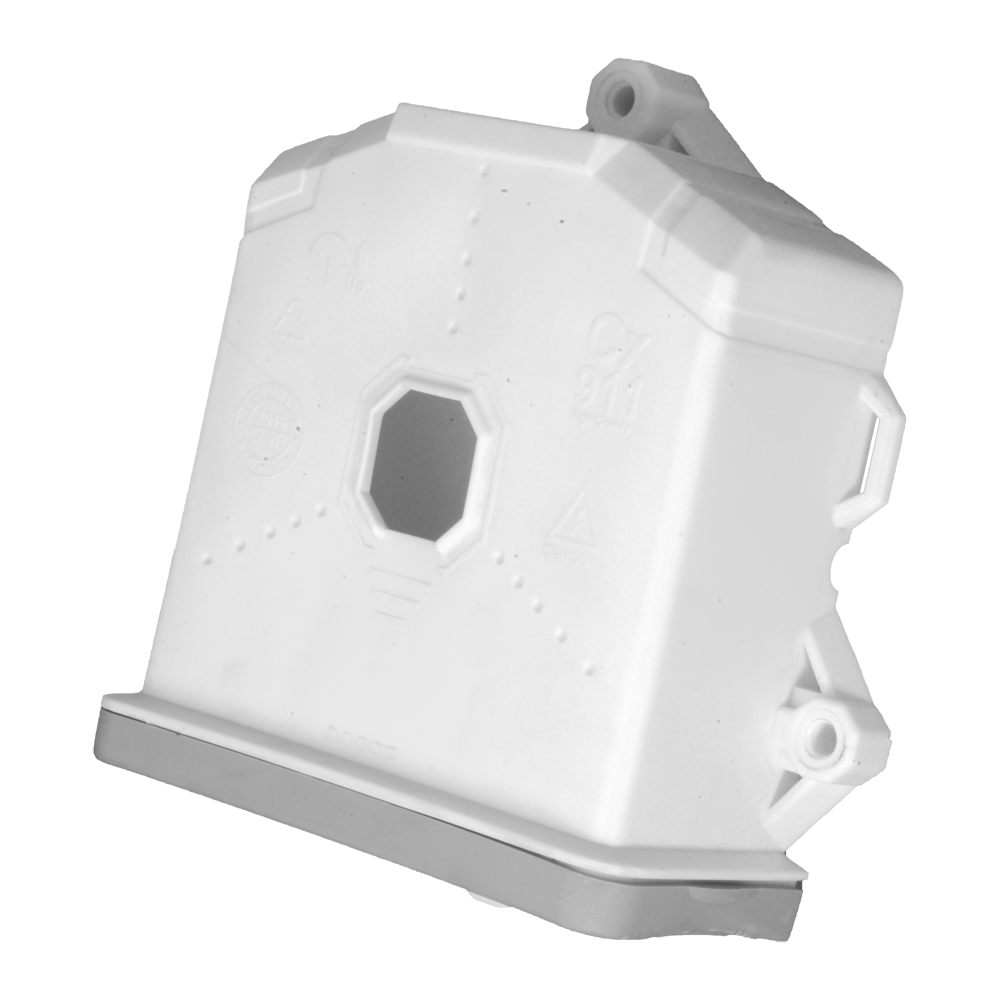 Scatola di giunzione per telecamere dome - Adatto per tutte le superfici - Installazione a tetto o parete - Fabbricato in plastica - Colore bianco