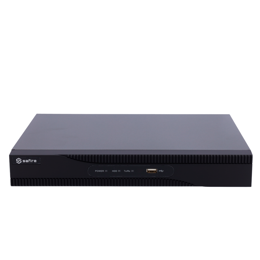 NVR per videocamere IP - 16 CH video - Compressione H.265+ - Risoluzione massima 8Mpx - Larghezza di banda 160 Mbps - Uscita HDMI 4K e VGA - Ammette 1 hard disk