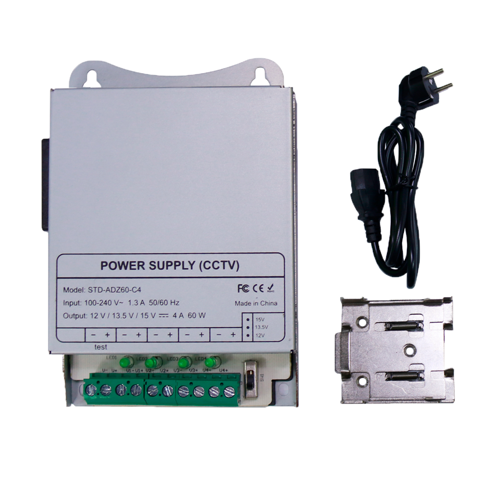 Alimentatore a commutazione - uscita DC 12 V 5 A / 60 W - 8 uscite - Voltaggio in entrata 100 V ~ 240 V - 33 (I) x 122 (P) x 83 (H) mm - Montaggio su guida DIN