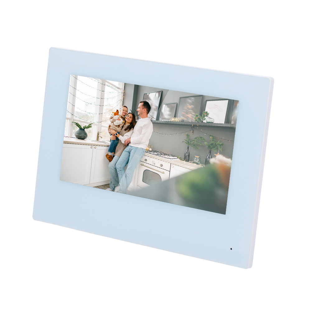 Monitor per videocitofono - Schermo TFT di 7" - Audio bidirezionale - 2 fili, WiFi, SIP - Slot per scheda microSD fino a 32 GB - Montaggio su superficie | Bianco