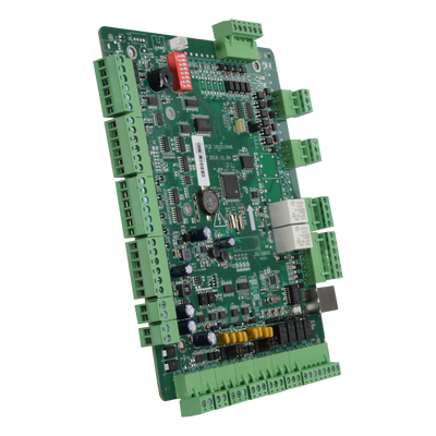 Controlador de Acceso Biométrico - Acceso por Huella Digital, Rostro, Tarjeta o Contraseña - Comunicación TCP/IP | eInicio | ISAPI | OSDP - 4 entradas Wiegand 26 y 4 RS485 - Salida de relé para dos puertas - Software Safire Control Center