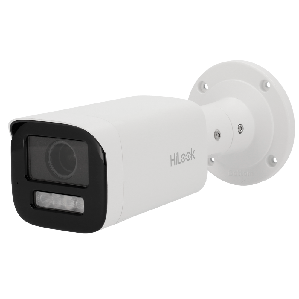 HiLook - Telecamera Bullet IP - Risoluzione 4 Megapixel (2560x1440) - Ottica varifocale motorizzata 2.8~12 mm | Microfono - Luce ibrida 50 m | PoE IEEE802.3af | MicroSD - Rilevamento del movimento 2.0 | IP67