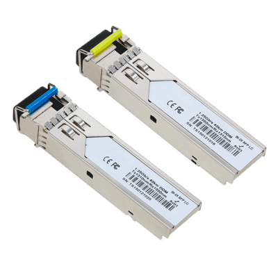 Coppia di moduli trasmettitori SFP  - Tx 1550/1310 nm Rx 1310/1550 nm - Fibra Monomodale - Connettore LC Simplex - BiDi - Massimo 40 km - 1.25Gb/s - 1000Base-EX