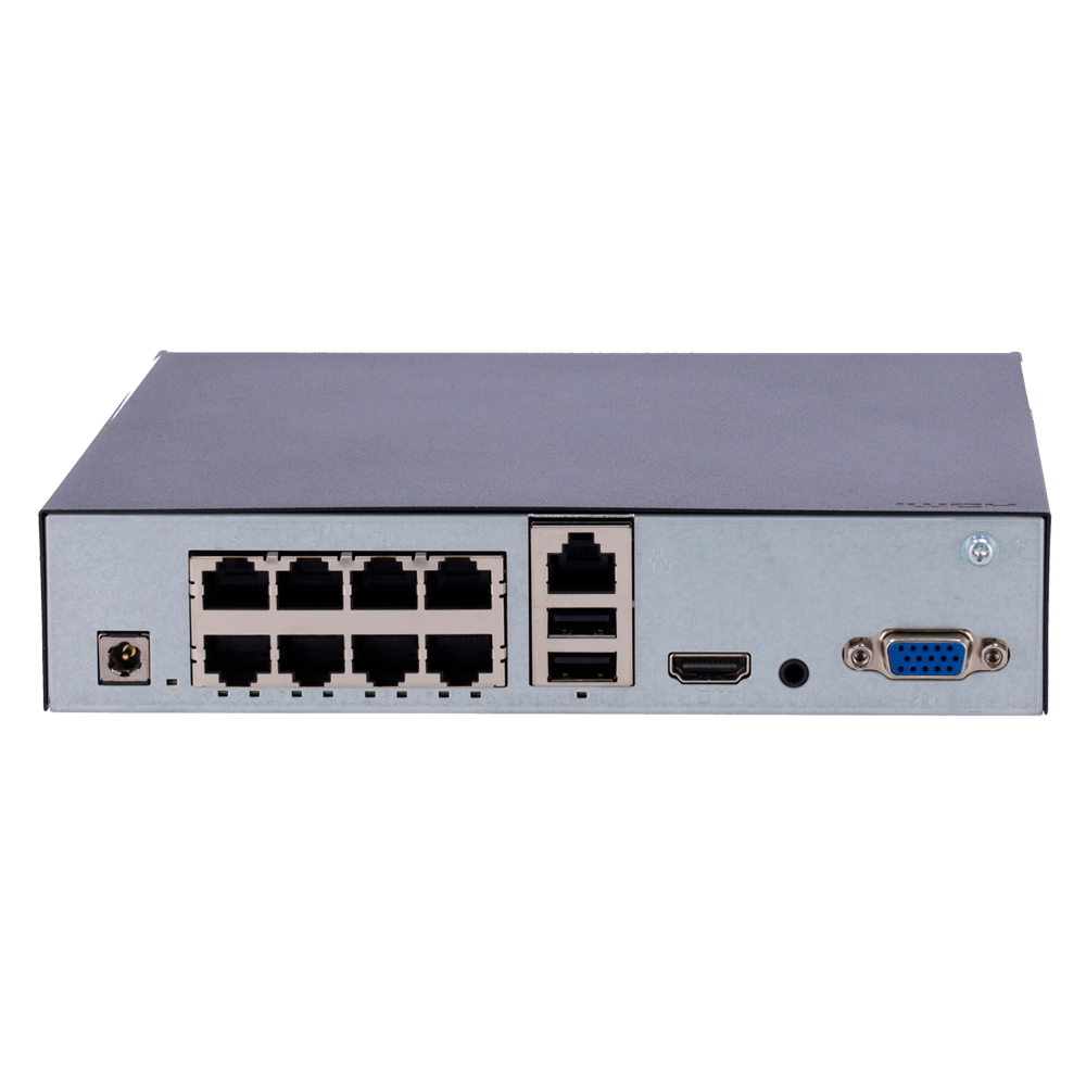 Videoregistratore NVR per telecamere IP - Uniarch - 8 CH video / Compressione Ultra 265 / PoE - HDMI 4K e VGA - Risoluzione massima 8 Mp - Ammette 1 hard disk