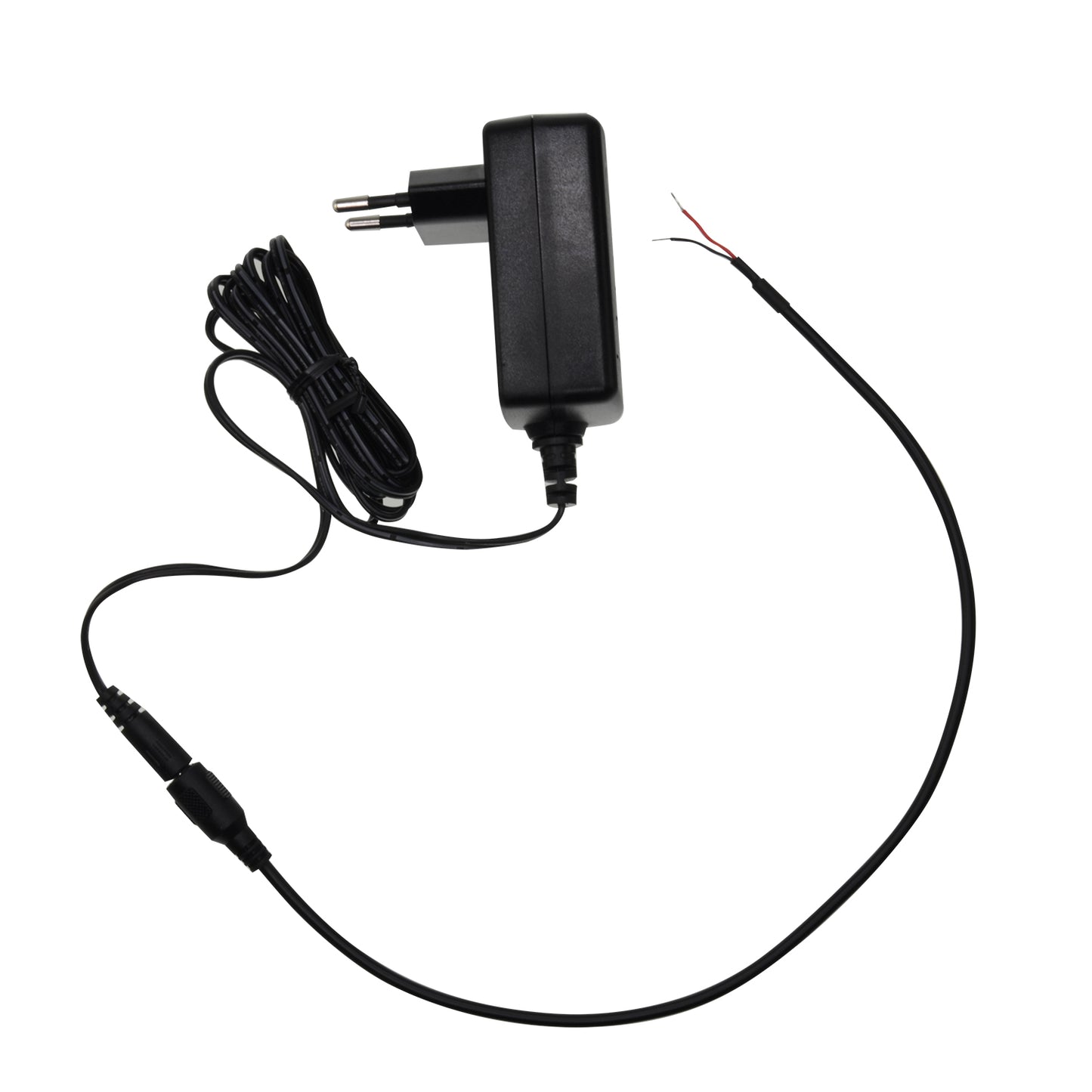 Cavo Rosso/Nero parallelo - 400 mm di lunghezza - Estremità positivo/negativo - Connettore femmina standard - Estremità per vite - Permette alimentazione diretta