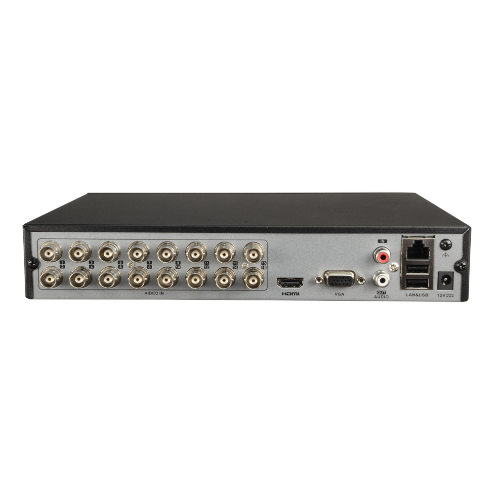 Videograbador Safire 5n1 - Audio sobre cable coaxial - 16CH HDTVI/HDCVI/HDCVI/AHD/CVBS/CVBS/ 16+2 IP - 1080P Lite (15FPS) - Salida HDMI Full HD y VGA - 1 HDD