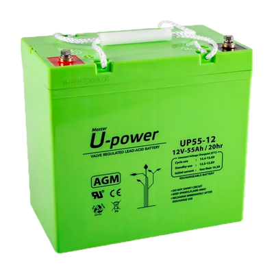 Upower - Batería recargable - Tecnología plomo ácido AGM - Voltaje 12 V - Capacidad 5.5 Ah - 210 x 228  x 137 mm / 17700 g - Para respaldo o uso directo