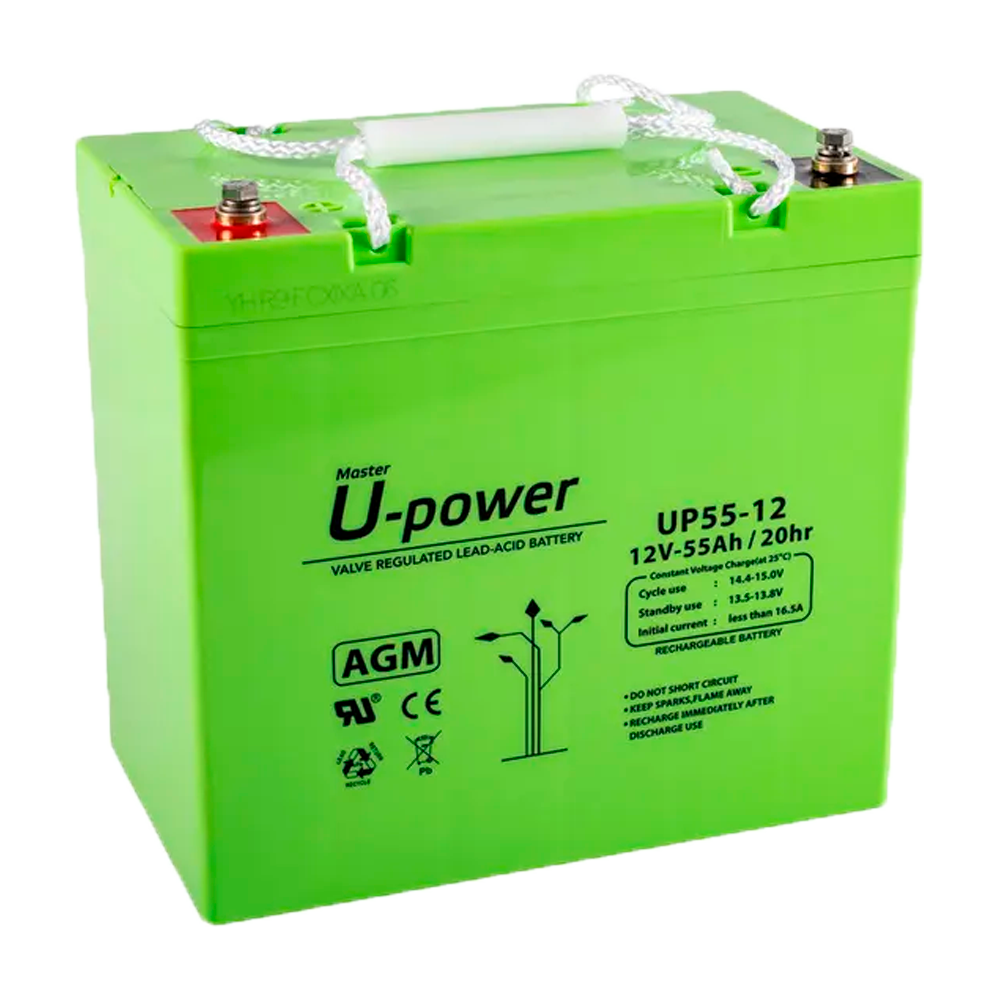 Upower - Batería recargable - Tecnología plomo ácido AGM - Voltaje 12 V - Capacidad 5.5 Ah - 210 x 228  x 137 mm / 17700 g - Para respaldo o uso directo