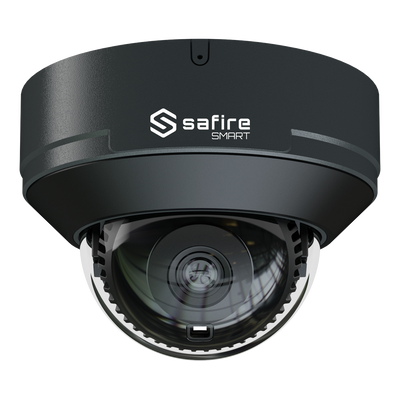Safire Smart - Telecamera Dome IP gamma E1 Intelligenza Artificiale - Risoluzione 4 Megapixel (2566x1440) - Ottica 2.8 mm | Microfono integrato | IR 30m - IA: Classificazione di persone e veicoli - Waterproof IP67 & IK10 | PoE (IEEE802.3af)