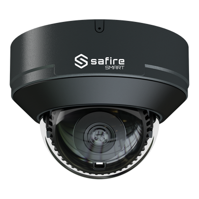 Safire Smart - Telecamera Dome IP gamma E1 Intelligenza Artificiale - Risoluzione 4 Megapixel (2566x1440) - Ottica 2.8 mm | Microfono integrato | IR 30m - IA: Classificazione di persone e veicoli - Waterproof IP67 &amp; IK10 | PoE (IEEE802.3af)