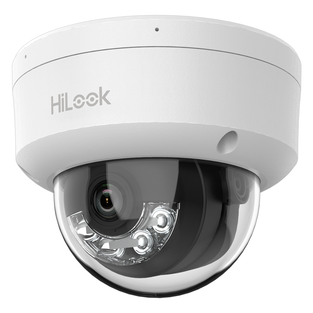 HiLook - Telecamera Dome IP - Risoluzione 4 Megapixel (2560x1440) - Ottica 2.8 mm | Microfono integrato - Luce ibrida 30 m | PoE IEEE802.3af - Rilevamento del movimento 2.0 | IP67 | IK08