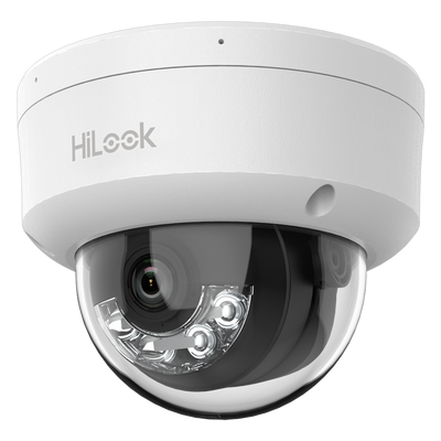 HiLook - Telecamera Dome IP - Risoluzione 4 Megapixel (2560x1440) - Ottica 2.8 mm | Microfono integrato - Luce ibrida 30 m | PoE IEEE802.3af - Rilevamento del movimento 2.0 | IP67 | IK08