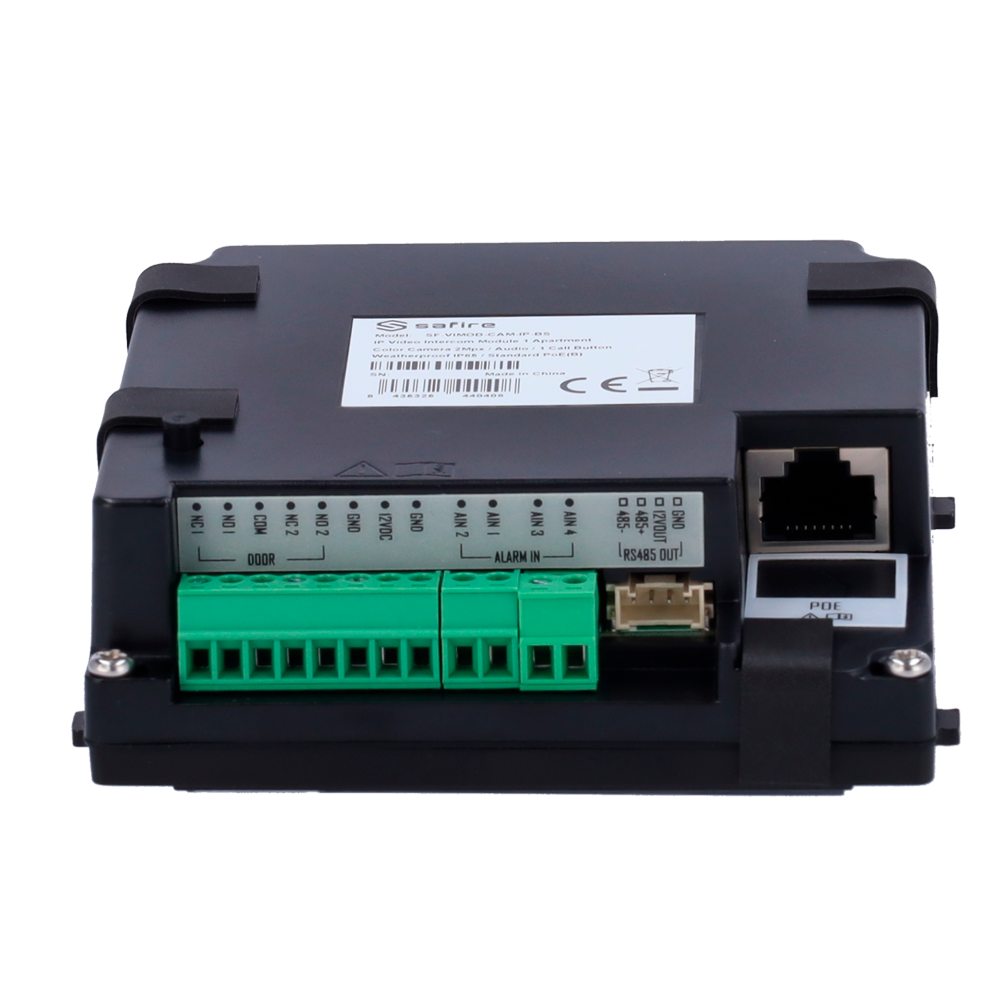 Videocitofono Safire IP - Camera 2Mpx - Audio bidirezionale - APP mobile tramite Monitor - Adatto per esterni IP65 - Montaggio ad incasso con staffa inclusa