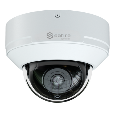 Safire Smart - Cámara Domo 4 en 1 Gama E1 - 2 Mpx (1920x1080), 1/2.8" CMOS Starlight - Lente 2.8 mm | Alcance IR 20 m - DWDR, HLC, BLC, AGC - Resistente al agua IP67, Antivandálico IK10
