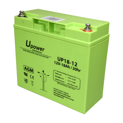 Upower - Batteria ricaricabile - Tecnologia piombo-acido AGM - Voltaggio 12 V - Capacità 18.0 Ah - 167.5 x 181.5x x 77/ 5700g - Per backup o uso diretto