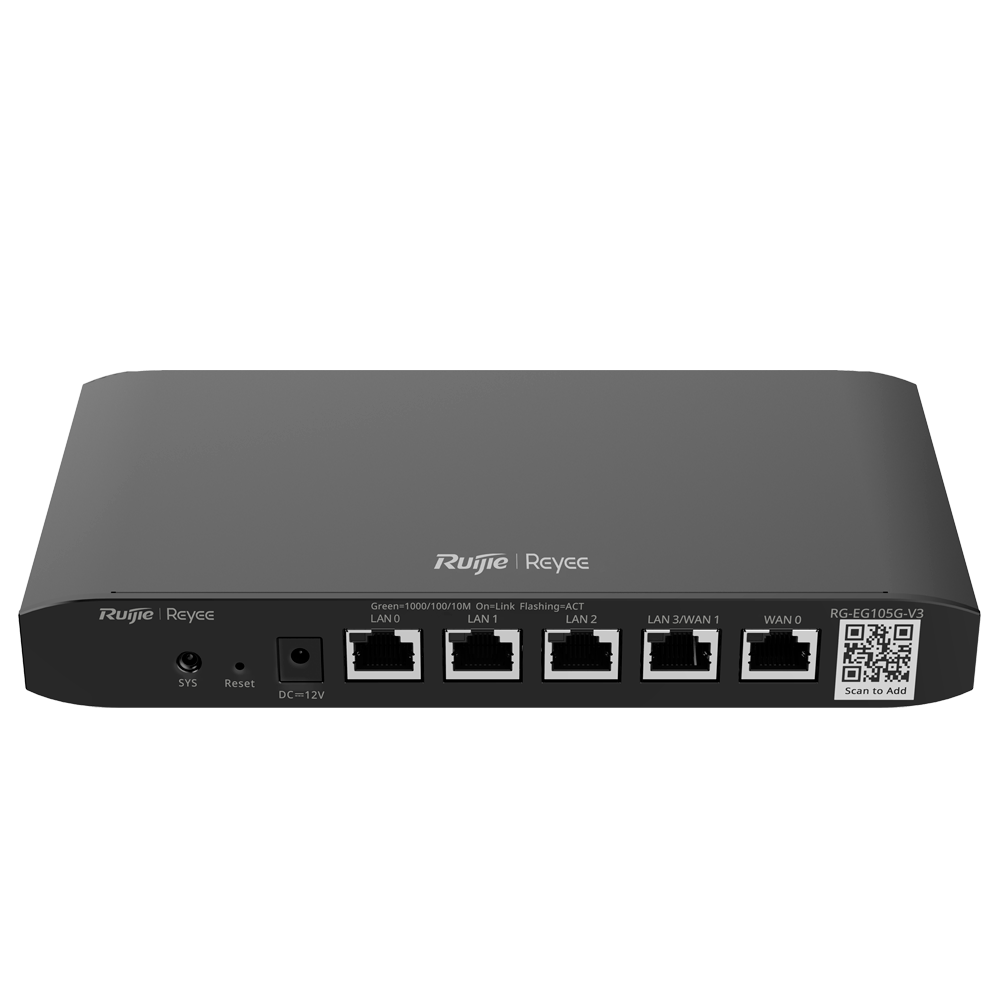 Reyee Router Controller Cloud - 5 Porte RJ45 10/100 /1000 Mbps - Supporta fino a 2 WAN per il failover o il bilanciamento - Fino a 600 Mbps di larghezza di banda - Server VPN IPSec, L2TP, PPTP, OpenVPN
