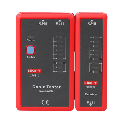 Tester di cavi - Controllo dello stato dei cavi RJ45/RJ11 - Test modalità veloce e modalità lenta - Spegnimento automatico