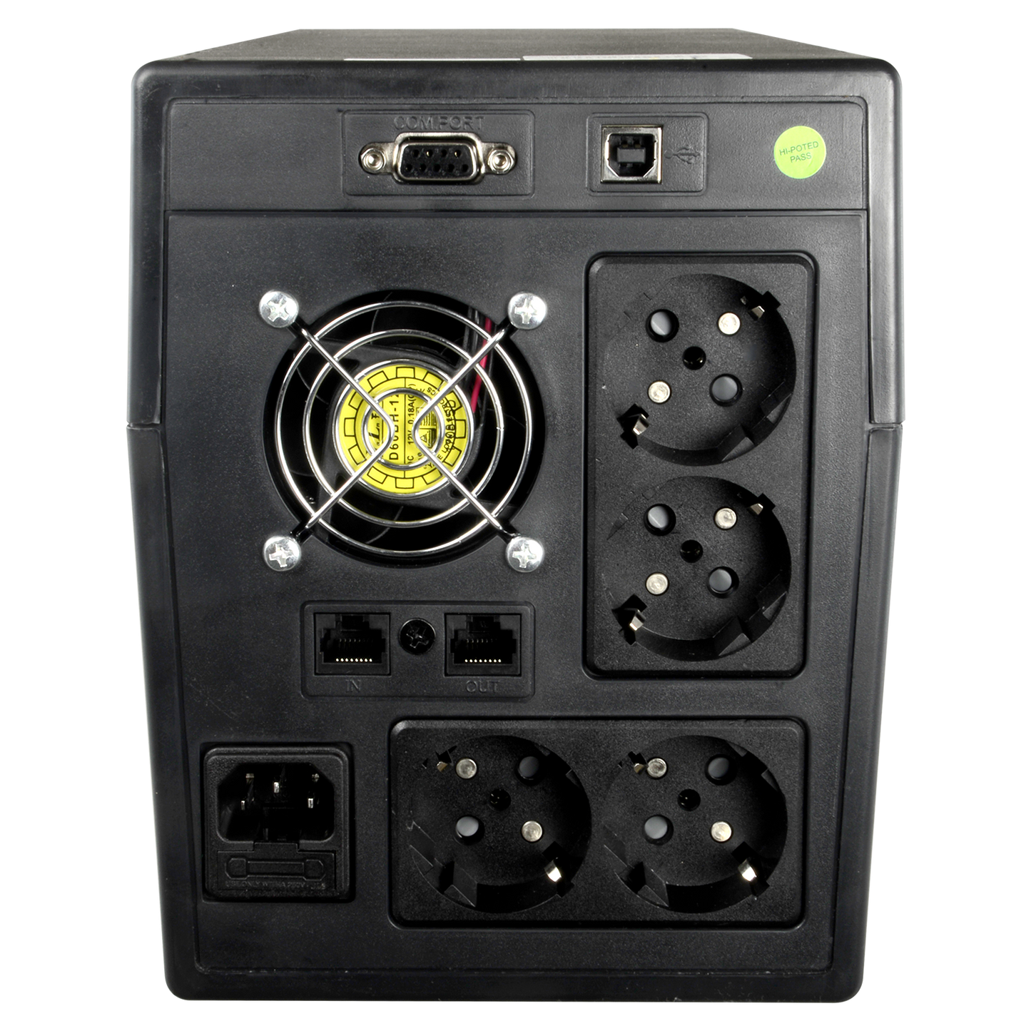 UPS monofase line-interactive - Potenza 3000VA/1800W - Entrata 220~240 Vac /Uscita 230 Vac - 4 uscite SAI/UPS protette - Tempo di ricarica 6~8 ore - 4 batterie al piombo-acido sigillate (incluse)