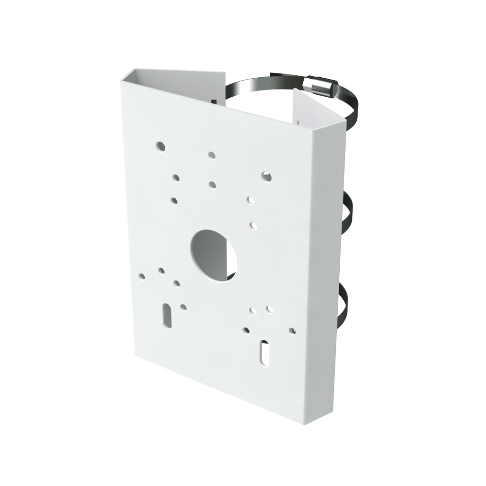Soporte para postes/farolas Safire Smart - Para cámaras domo motorizadas - Diámetro 118~140 mm - Fabricación en acero laminado SPCC - Color blanco - Prensaestopas