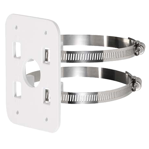 Staffa per pali/lampioni - Per telecamere bullet - Diametro 80~130 mm - Adatto per esterni - Colore bianco