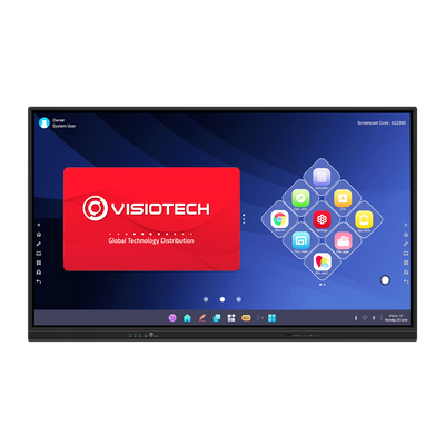 Pantalla interactiva IBOARD 86'' 4K - Pizarras laterales con digitalización de escritura  - Resolución 3840x2160 - Entradas HDMI, VGA, DP, Type-C, LAN, USB, OPS - Ángulo de visión 178º - Altavoces integrados