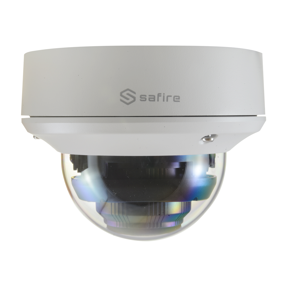 Cámara Domo Safire Gama ECO - Salida 4 en 1 - CMOS de alto rendimiento 5 Mpx - Lente motorizada 2.7~13.5 mm - Matriz IR inteligente, Distancia 40 m - Estanqueidad IP67 | IK10 antivandálico