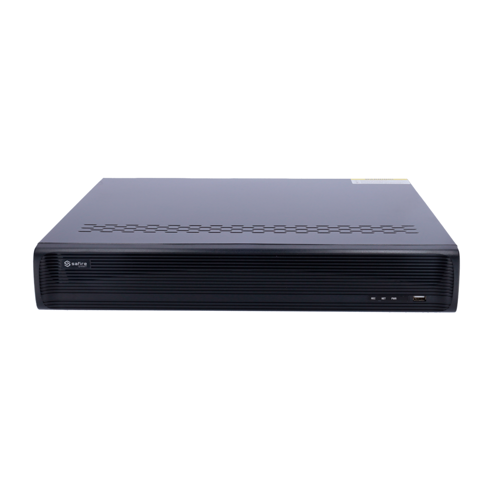 Safire Smart - Videoregistratore NVR per telecamere IP gamma A2 - 16CH video / Compressione H.265+ / 4HDD - Risoluzione fino a 12Mpx / Larghezza di banda 160Mbps - HDMI 4K, HDMI FullHD e VGA / Dewarping Fisheye - Riconoscimento facciale / Ricerca intellig