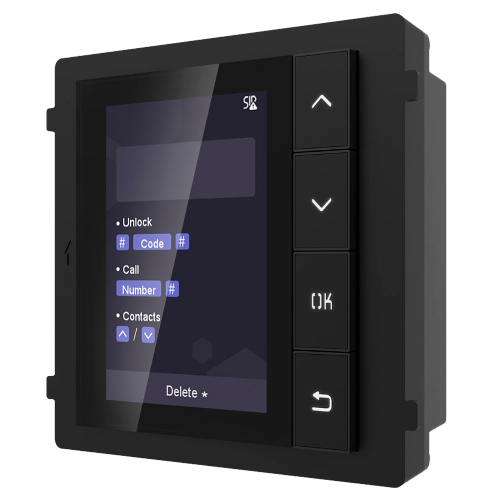 Extension module - 3.5" TFT screen - Navigation keyboard - 500 contacts storage - Suitable for outdoor IP65 - Modular assembly