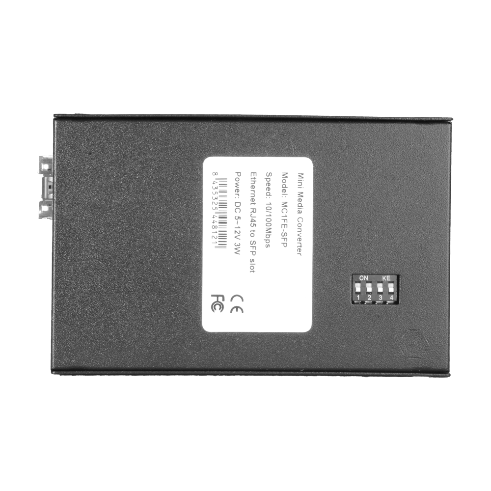 Convertidor de medios - 1x Ethernet RJ45 - 1x SFP - Fast Ethernet - 10/100 Base-TX - Tamaño pequeño