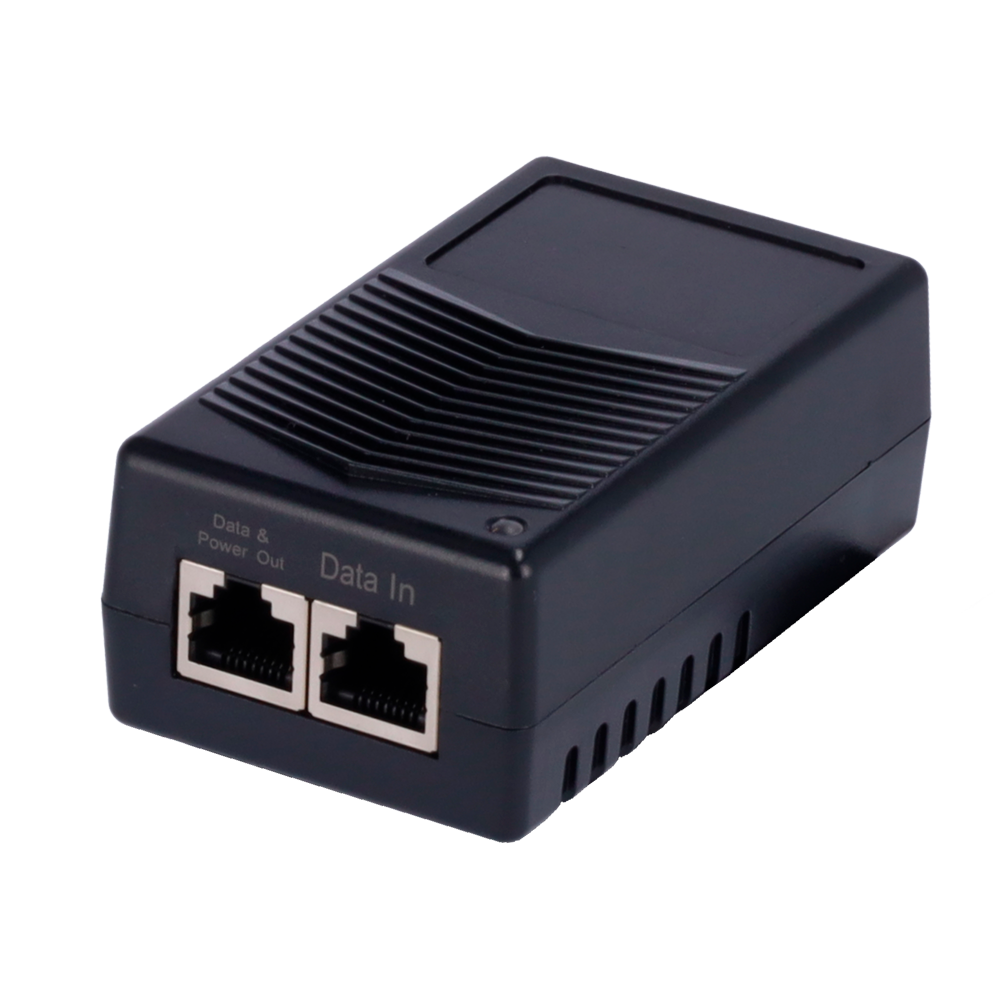 Iniettore PoE - Ingresso/Uscita RJ45 10/100 Mbps - Potenza 15 W - Distanza massima 100 m - Velocità 100M - Stabilizzato e protetto