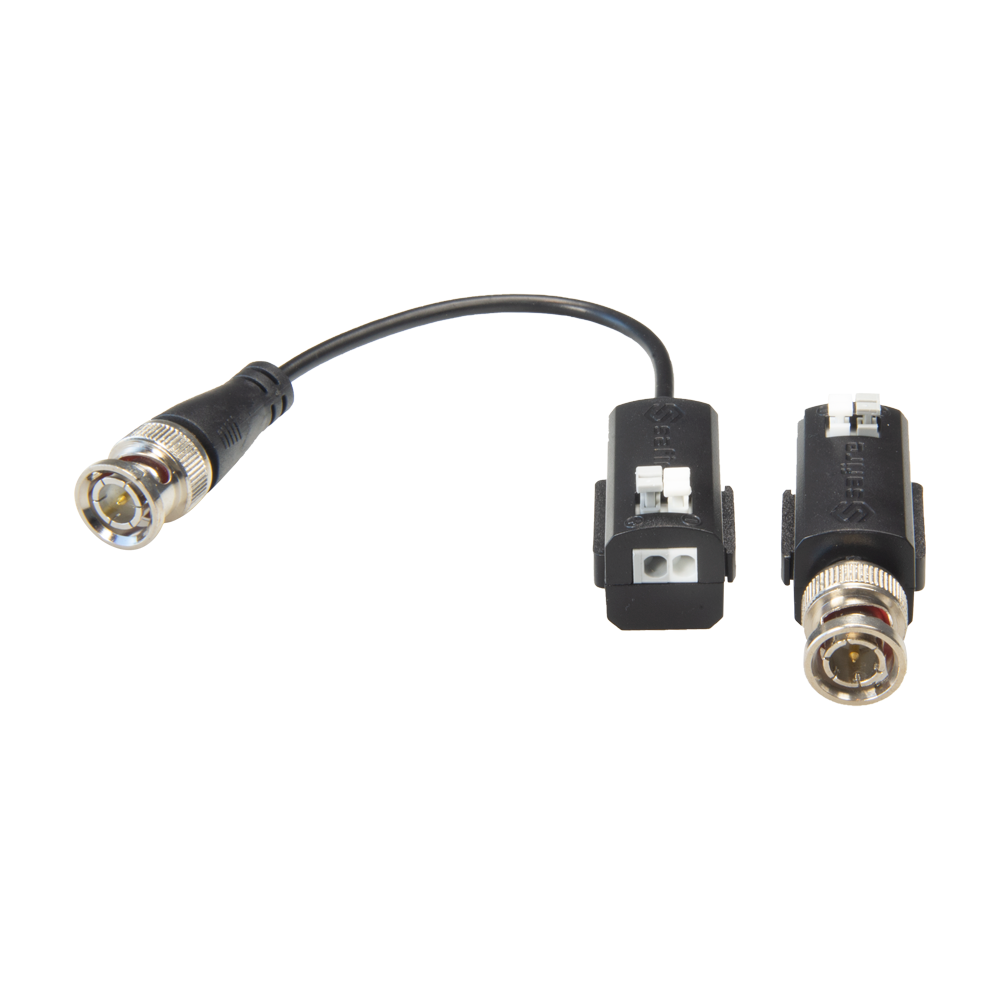 Trasmettitore passivo per doppino intrecciato SAFIRE - 4 in 1 (HDTVI HDCVI AHD CVBS) - 1 canale video - Passivo, connettore da 2 pin - Distanza: 150 ~ 400 m - 2 unità