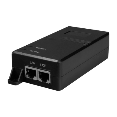 Iniettore PoE - Ingresso/Uscita RJ45 10/100/1000 Mbps - Potenza 60 W - Distanza massima 100 m - PoE/PoE+/Hi-PoE IEEE802.3af/at - Compatibile con SpeedDome Safire/Uniview