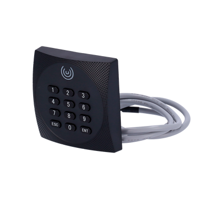 Lector de acceso - Acceso vía EM, MF y MF DESFire y PIN - Indicador LED y acústico - RS485 ZKTeco | OSDP - Compatible con controladores ZKTeco - Apto para exterior IP64