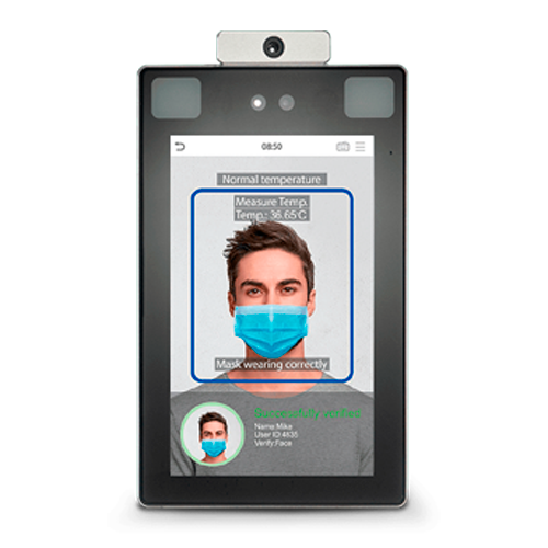 Control de acceso - Detección de fiebre y mascarilla - Rostro y palma - 30.000 rostros | 1.000.000 de registros - TCP/IP | Apto para exterior IP68 - Software ZKBioAccess / ZKBio CVSecurity