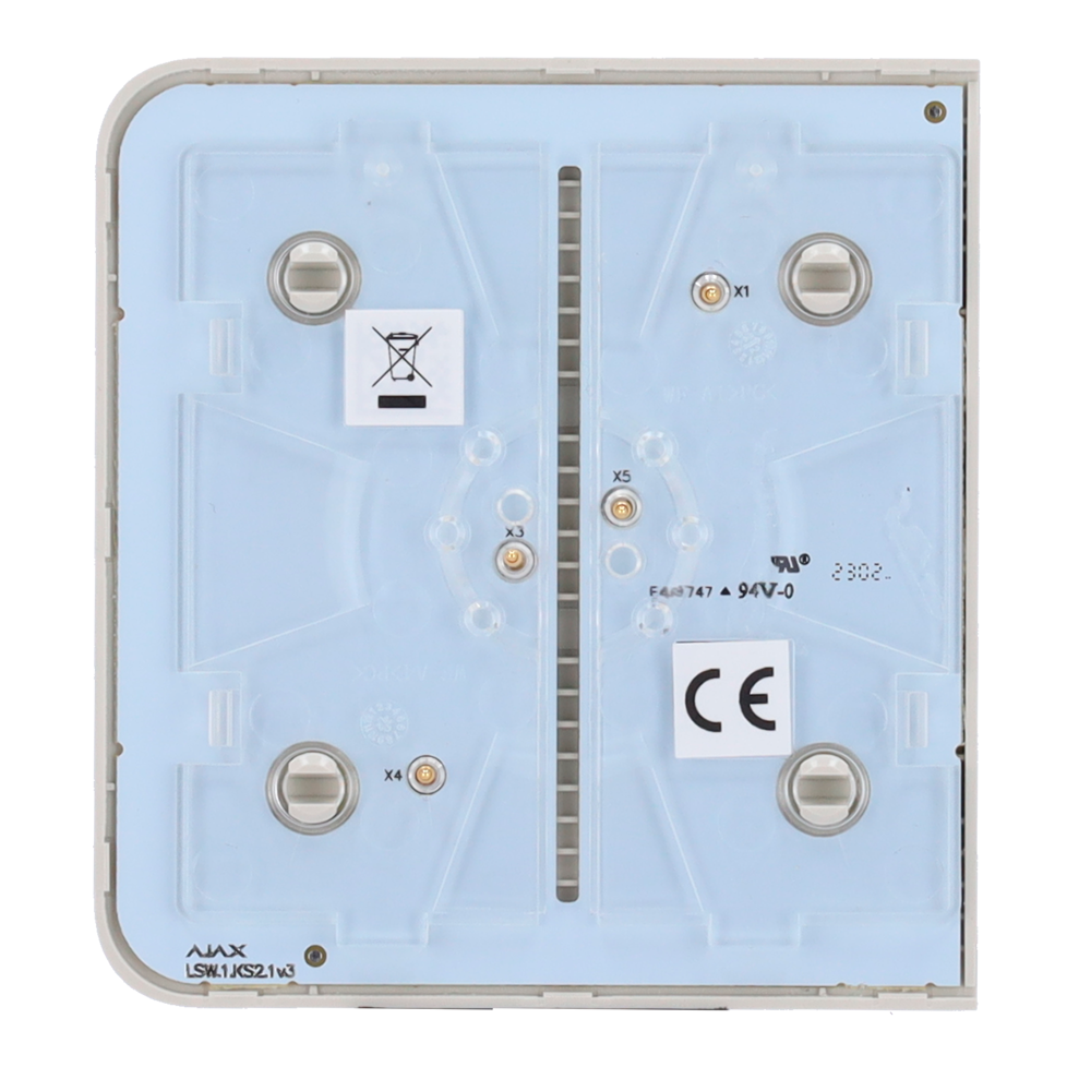 Ajax - LightSwitch SideButton - Pannello tattile per interruttore della luce - Compatibile con AJ-LIGHTCORE-1G /-2W - Retroilluminazione a LED - Pannello tattile laterale senza contatto - Colore grigio ostrica