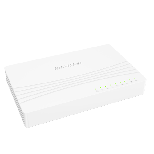 Interruttore da tavolo Hikvision - 8 porte RJ45 - Velocità 10/100/1000 Mbps - Plug & Play - Basso consumo