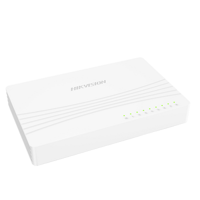 Interruttore da tavolo Hikvision - 8 porte RJ45 - Velocità 10/100/1000 Mbps - Plug & Play - Basso consumo