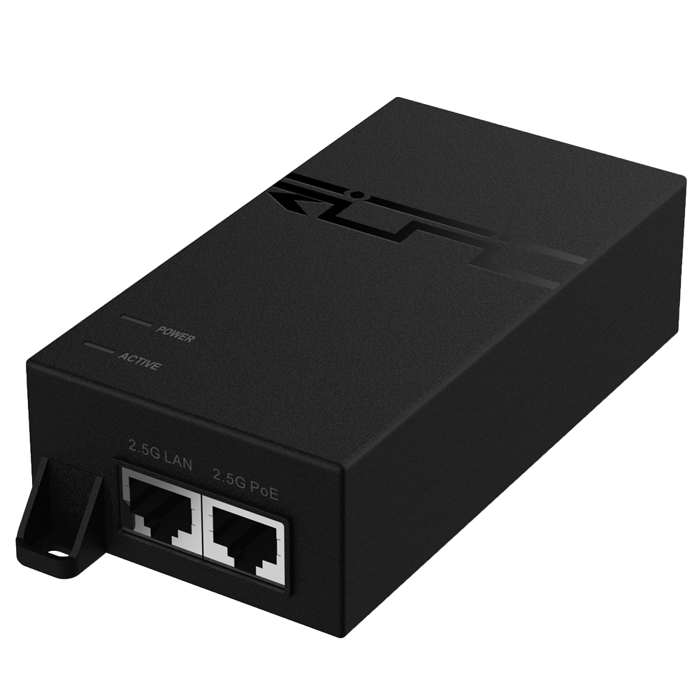 Ruijie - Iniettore Hi-PoE IEEE802.3bt - Porte RJ45 MultiGigabit 10/100/1000/2500 Mbps - Potenza 60 W - Distanza massima 100 m - Design compatto