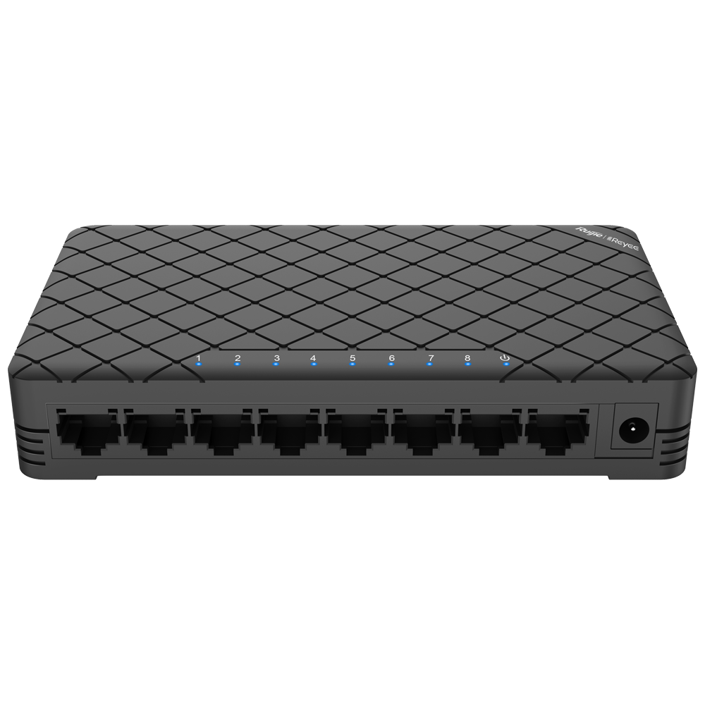 Switch de Escritorio Reyee - Carcasa de Plástico - 8 Puertos RJ45 - Velocidad 10/100/1000 Mbps - Plug and Play - Tecnología de Ahorro de Energía