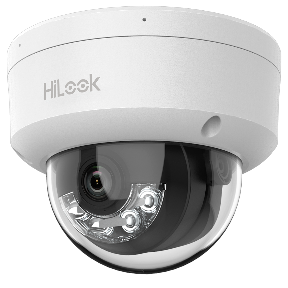 HiLook - Telecamera Dome IP - Risoluzione 4 Megapixel (2560x1440) - Ottica 2.8 mm | Microfono integrato - Luce ibrida 20 m | PoE IEEE802.3af - Rilevamento del movimento 2.0 (solo persone)