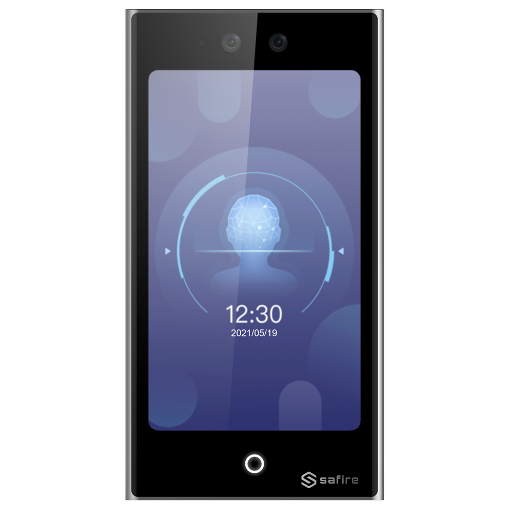 Control de Accesos y Presencia Safire - Tarjetas faciales, MF y MF DS y PIN - 10.000 usuarios | 150.000 registros - TCP/IP, WiFi, RS485 y Wiegand | IP65 - Control integrado (sensor, pulsador y relé) - Safire Control Center | Conexión Safire