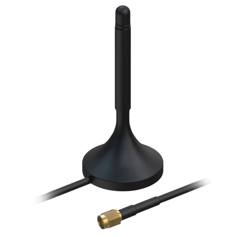 Teltonika - Antena Magnética 5G - 617 ~ 960, 1400 ~ 2690 y 3300 ~ 5900 MHz - Conector SMA Macho - Impedancia 50 ohmios - Cable RG-58 3 metros de longitud