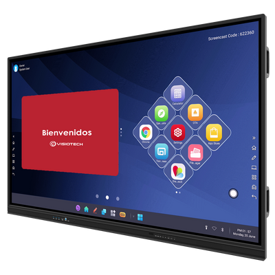 Schermo interattivo IBOARD 86'' 4K - Risoluzione 3840x2160 - Ingressi HDMI, VGA, DP, Type-C, LAN, USB, OPS - Angolo di visione 178º - Microfono e altoparlanti integrati
