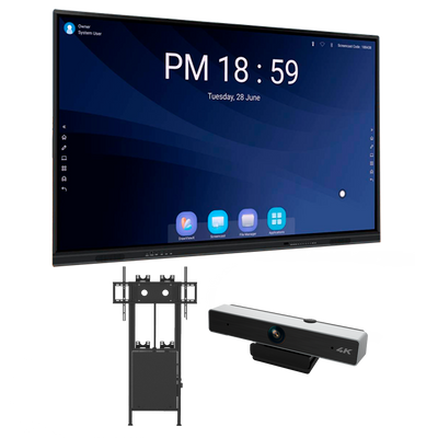 Monitor interattivo 75" con risoluzione 4K
 - Webcam USB con risoluzione 4K
 - Staffa motorizzata da parete e da pavimento